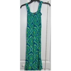 Lilly Rose Girls Blue and Green Speghetti Strap Summer Dress